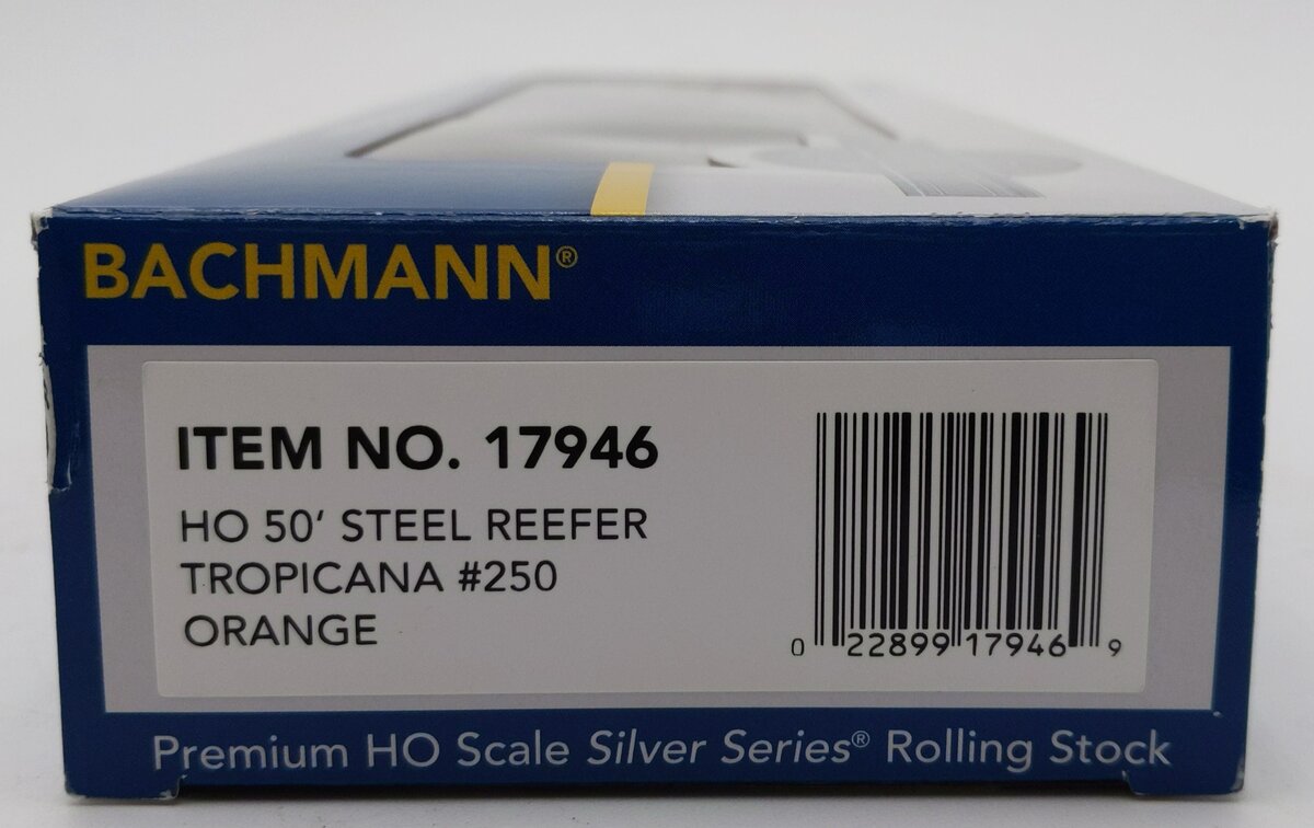 Bachmann 17946 HO Scale Tropicana Orange 50' Steel Reefer Car #250 LN/Box