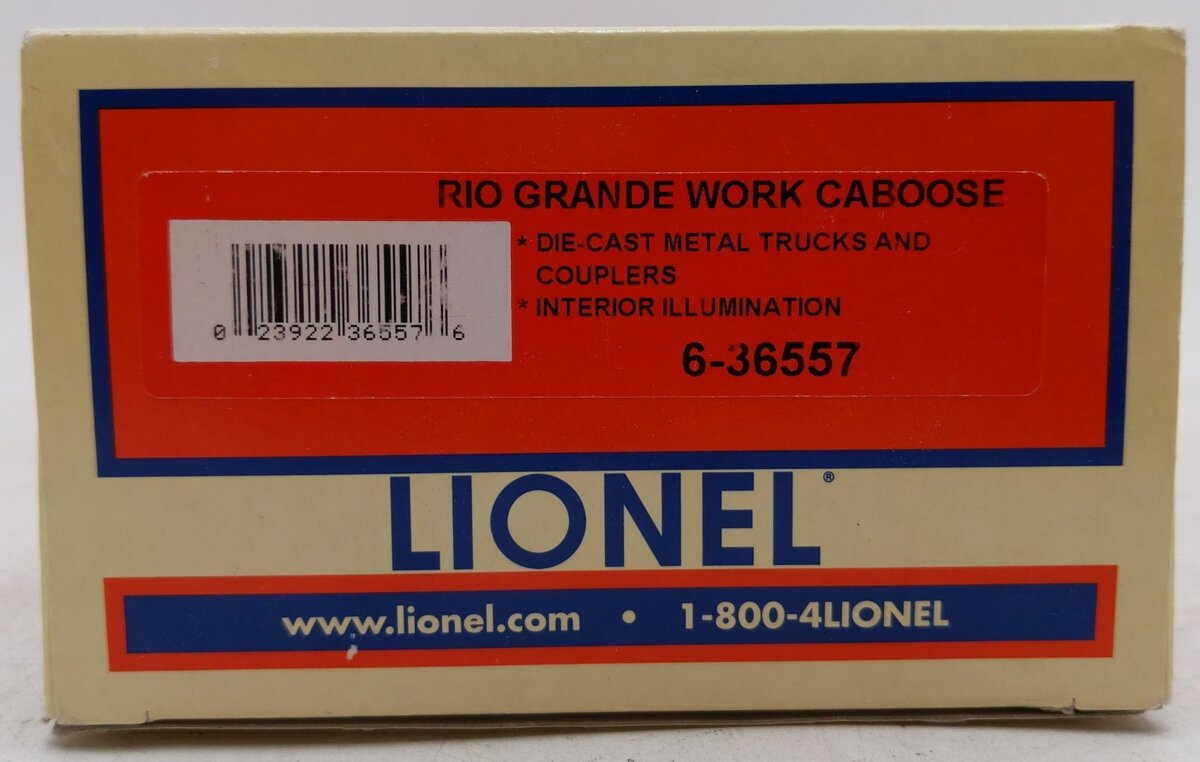 Lionel 6-36557 O Gauge Rio Grande Work Caboose LN/Box