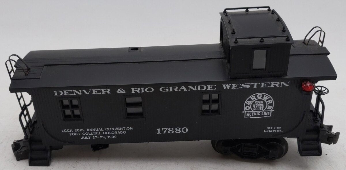 Lionel 6-17880 O Gauge LCCA 1990 Denver & Rio Grande Western Woodside Caboose/Box