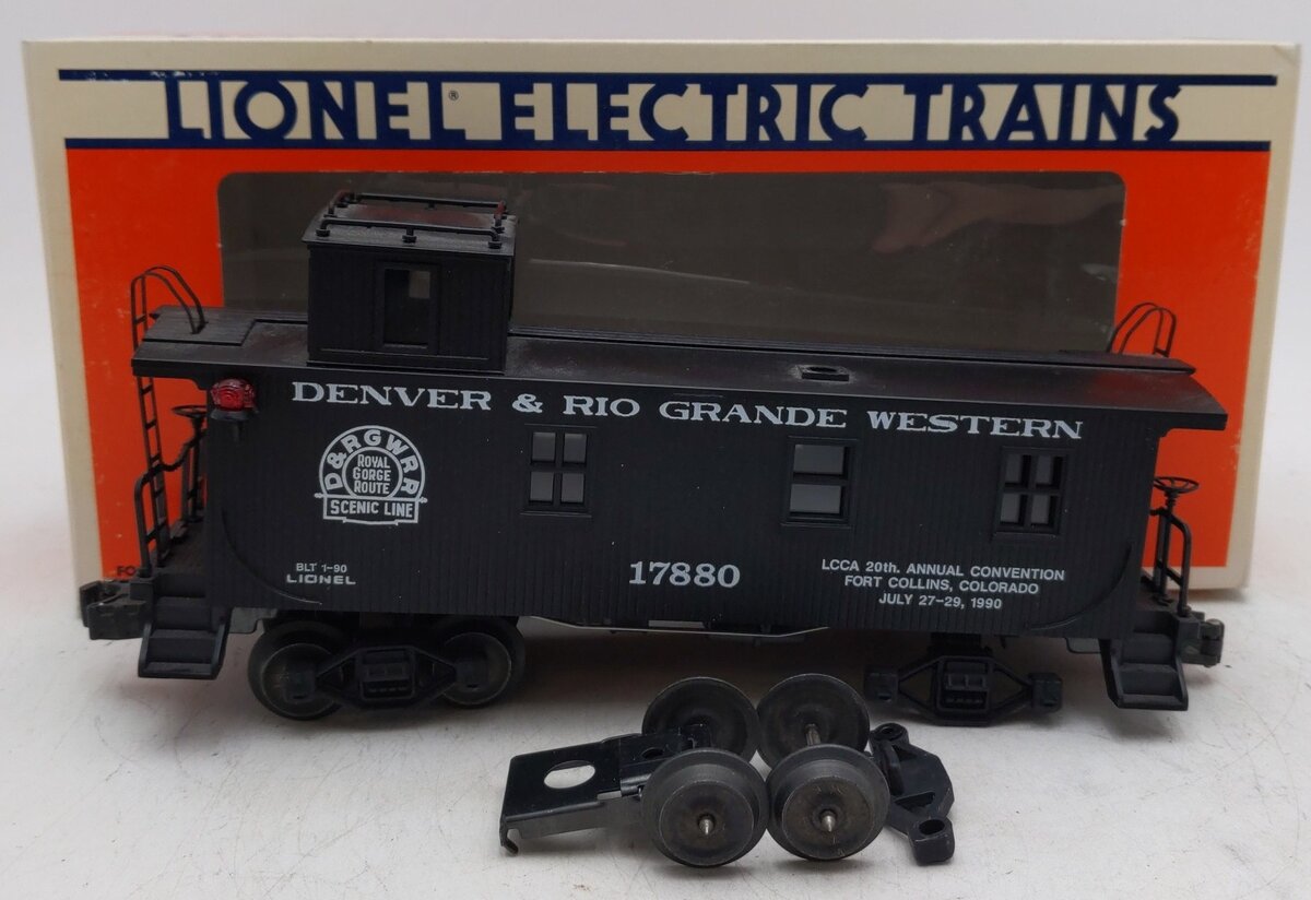 Lionel 6-17880 O Gauge LCCA 1990 Denver & Rio Grande Western Woodside Caboose/Box