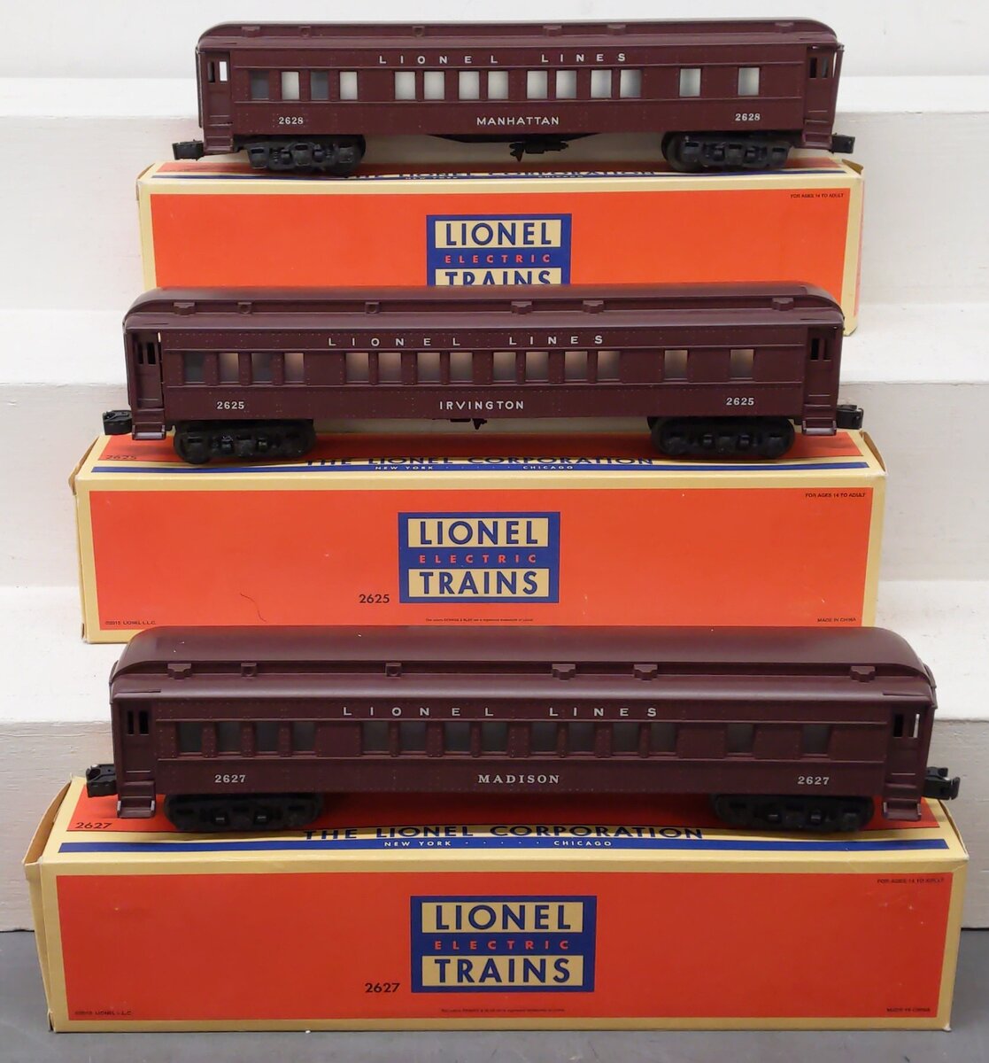 Lionel 6-38308 O Gauge PCC Berkshire Madison Passenger Cars VG/Box