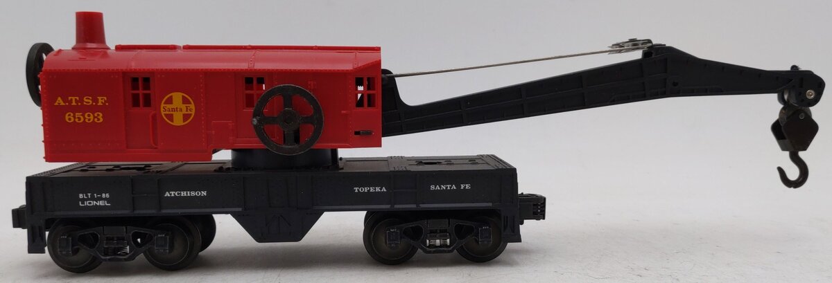 Lionel 6-6593 O AT&SF Crane Car EX/Box