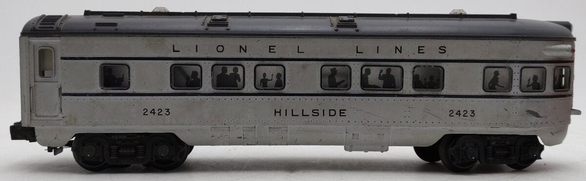 Lionel 2423 Vintage O Lionel Lines Hillside Lighted Observation Car w Gray Roof VG/Box