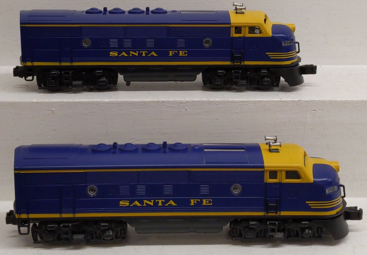 Lionel 6-18117 O Gauge Santa Fe Blue/Yellow F3 AA Diesel Set EX/Box