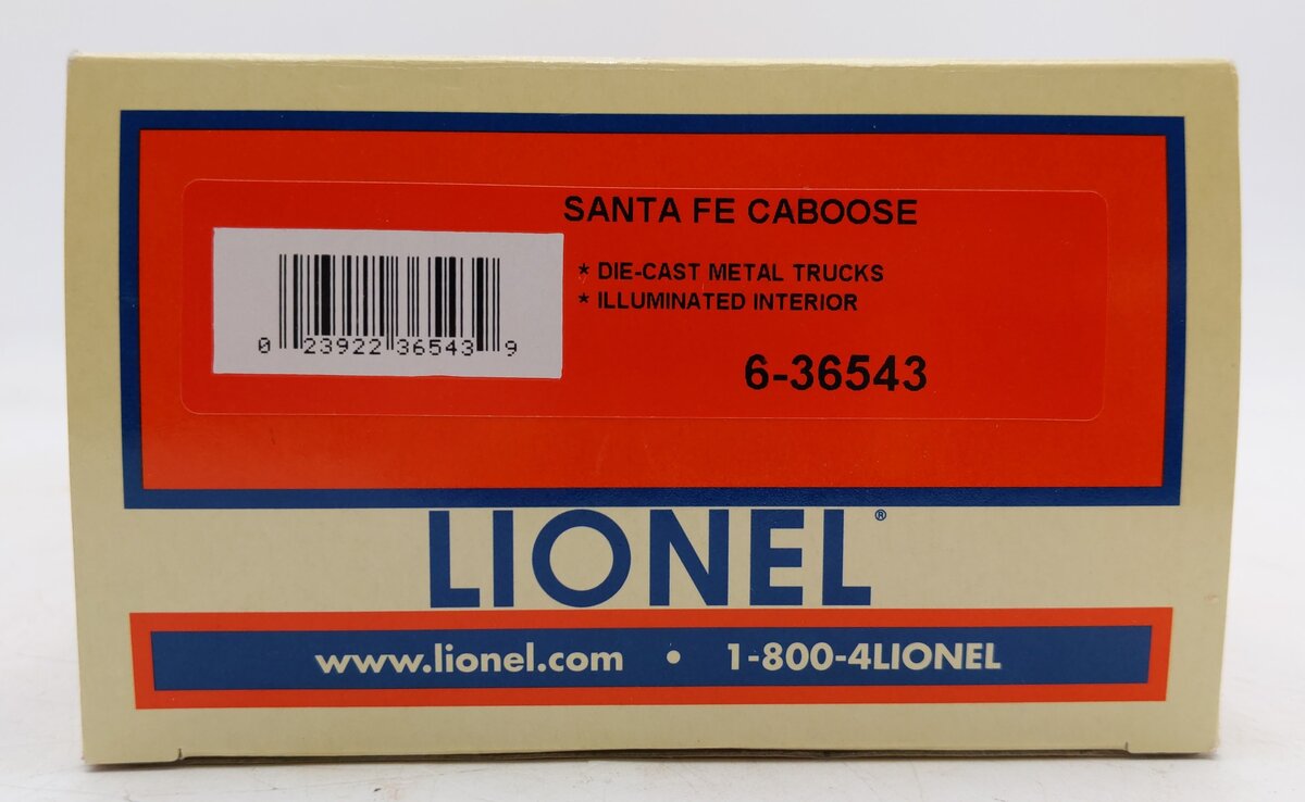 Lionel 6-36543 O Gauge Santa Fe Illuminated Caboose #999628 EX/Box