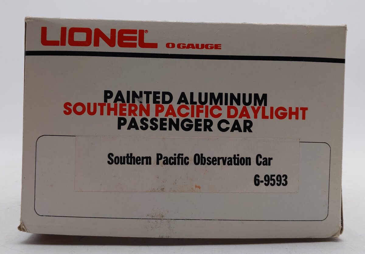Lionel 6-9593 O Gauge Southern Pacific Daylight Aluminum Observation Car EX/Box