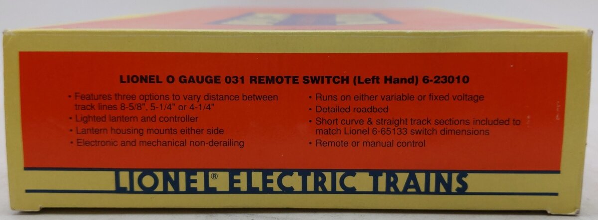 Lionel 6-23010 O O31 Left Hand Remote Control Switch Turnout VG/Box