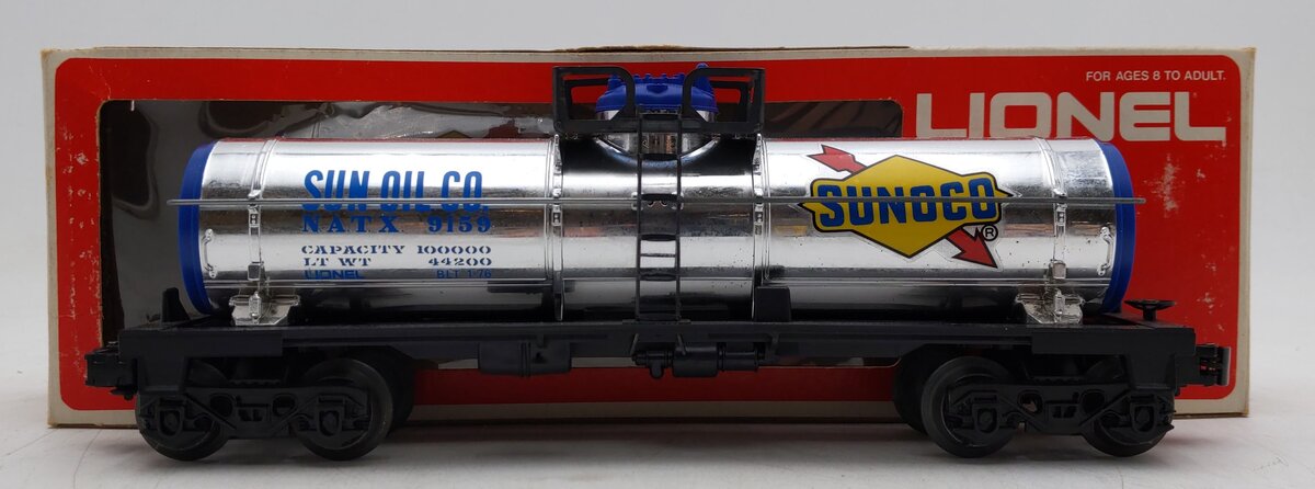Lionel 6-9159 O Gauge Sunoco Chrome Single Dome Tank Car VG/Box