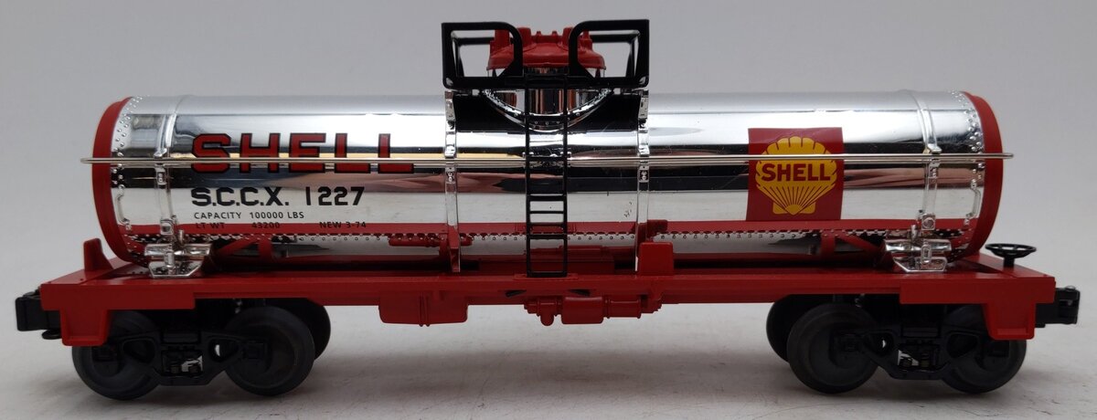 Lionel 6-19627 O Gauge Shell Single Dome Chrome Plated Tank Car #1227 EX/Box