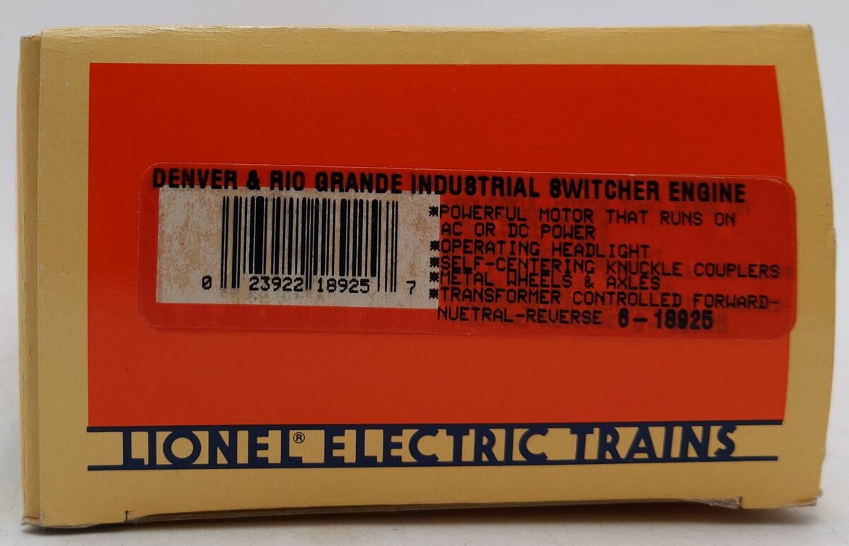 Lionel 6-18925 O Gauge D&RG Industrial Diesel Switcher LN/Box