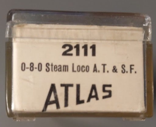 Atlas 2111 N Scale Atchison Topeka Santa Fe 0-8-0 Steam Locomotive & Tender #102 LN/Box