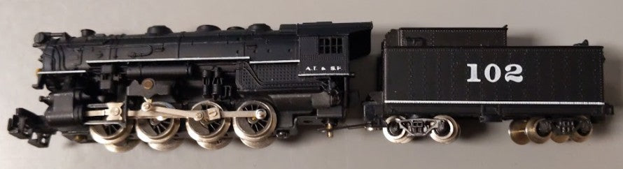 Atlas 2111 N Scale Atchison Topeka Santa Fe 0-8-0 Steam Locomotive & Tender #102 LN/Box