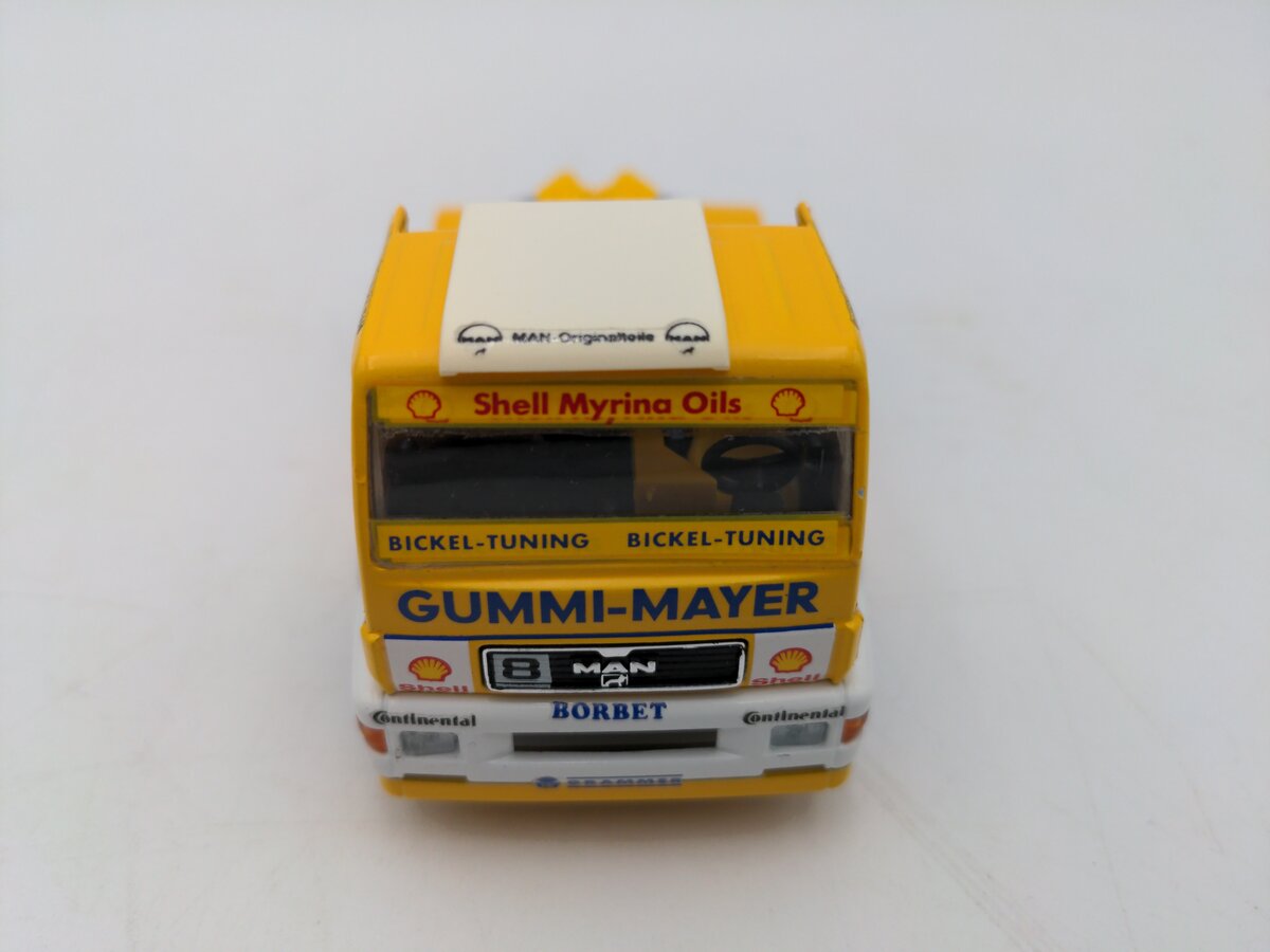 Conrad 6000 1:50 Scale Diecast Race Truck Yellow Shell Gummi-Mayer VG/Box