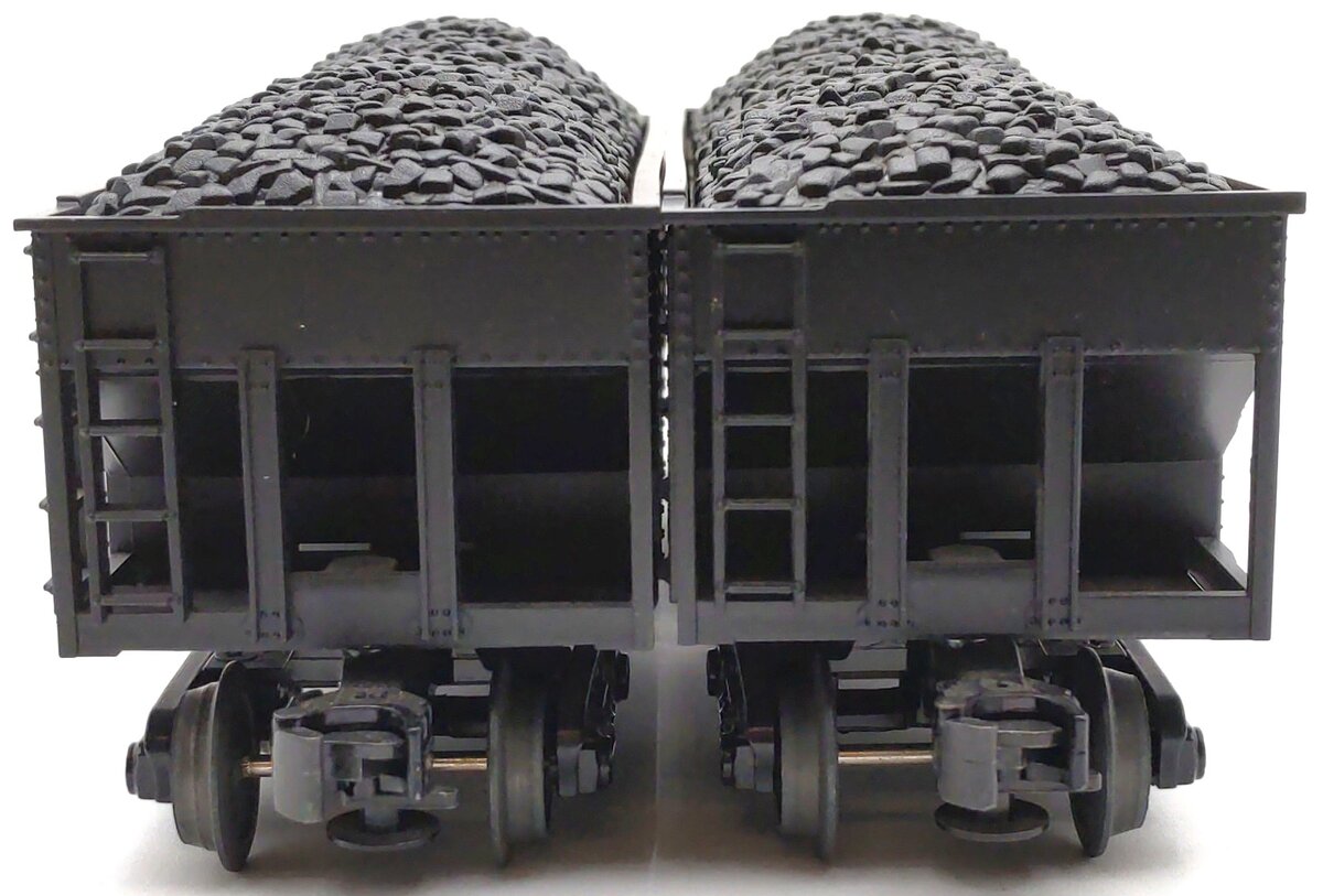 MTH 30-7535 O Gauge Norfolk & Western 4-Bay Hoppers w/Coal Loads 2-Car Set LN