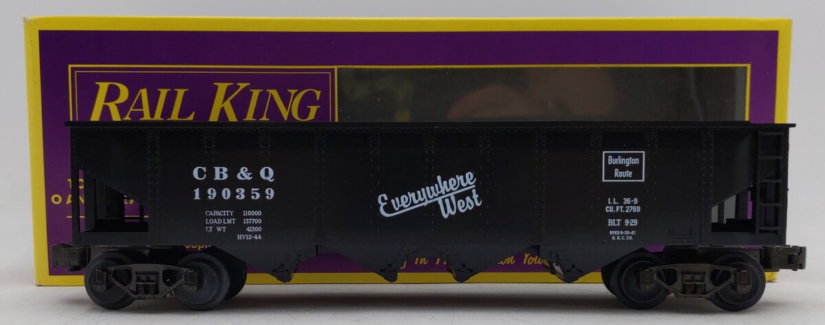MTH 20-7504 O Gauge Chicago Burlington & Quincy 4-Bay Hopper LN/Box