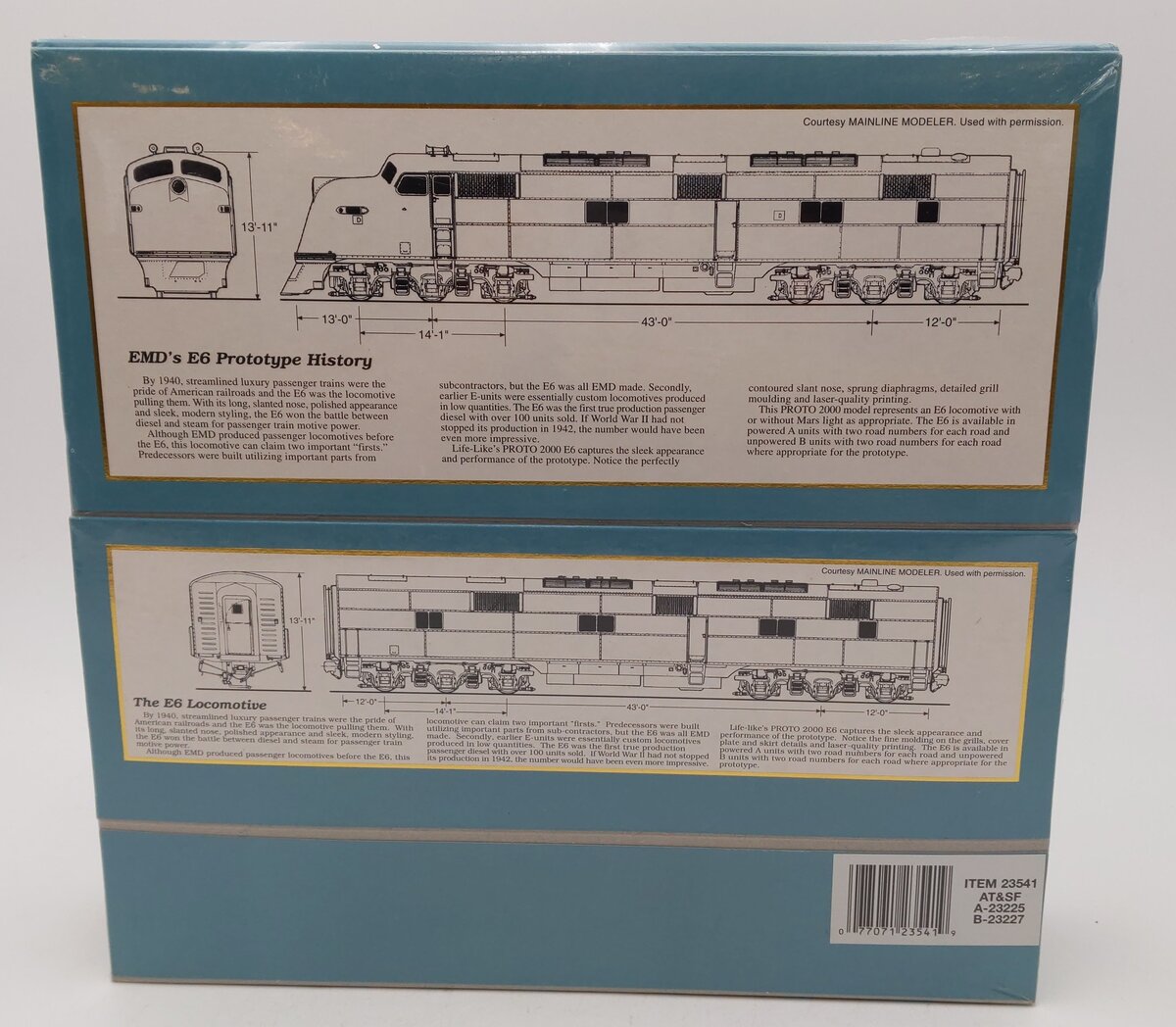 Proto 2000 23541 HO Santa Fe E6 AB Diesel Locomotive Set MT/Box