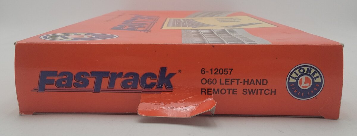 Lionel 6-12057 O O60 FasTrack Left Hand Remote Switch Turnout VG/Box