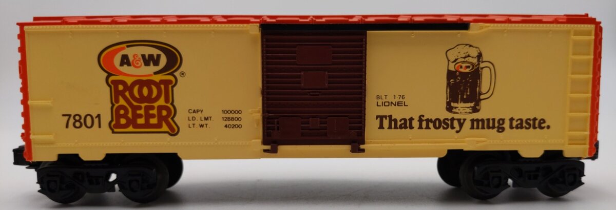 Lionel 6-7801 O Gauge A&W Root Beer Boxcar EX/Box
