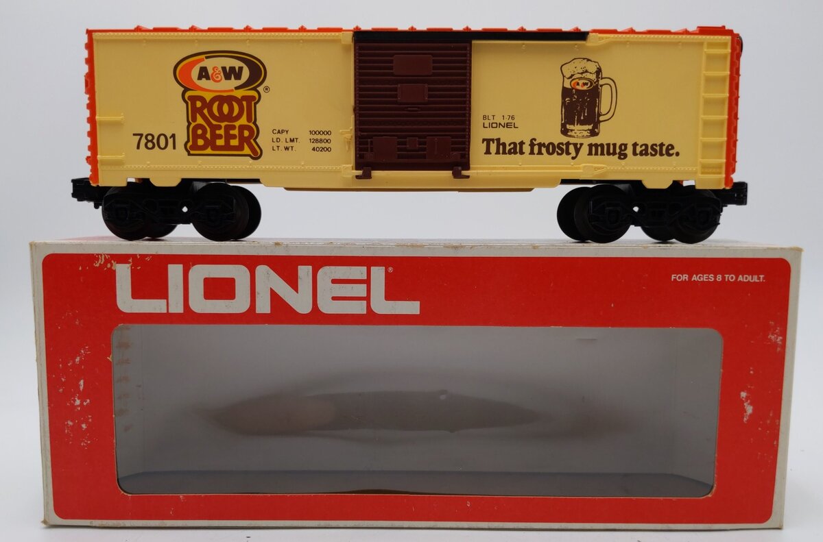 Lionel 6-7801 O Gauge A&W Root Beer Boxcar EX/Box