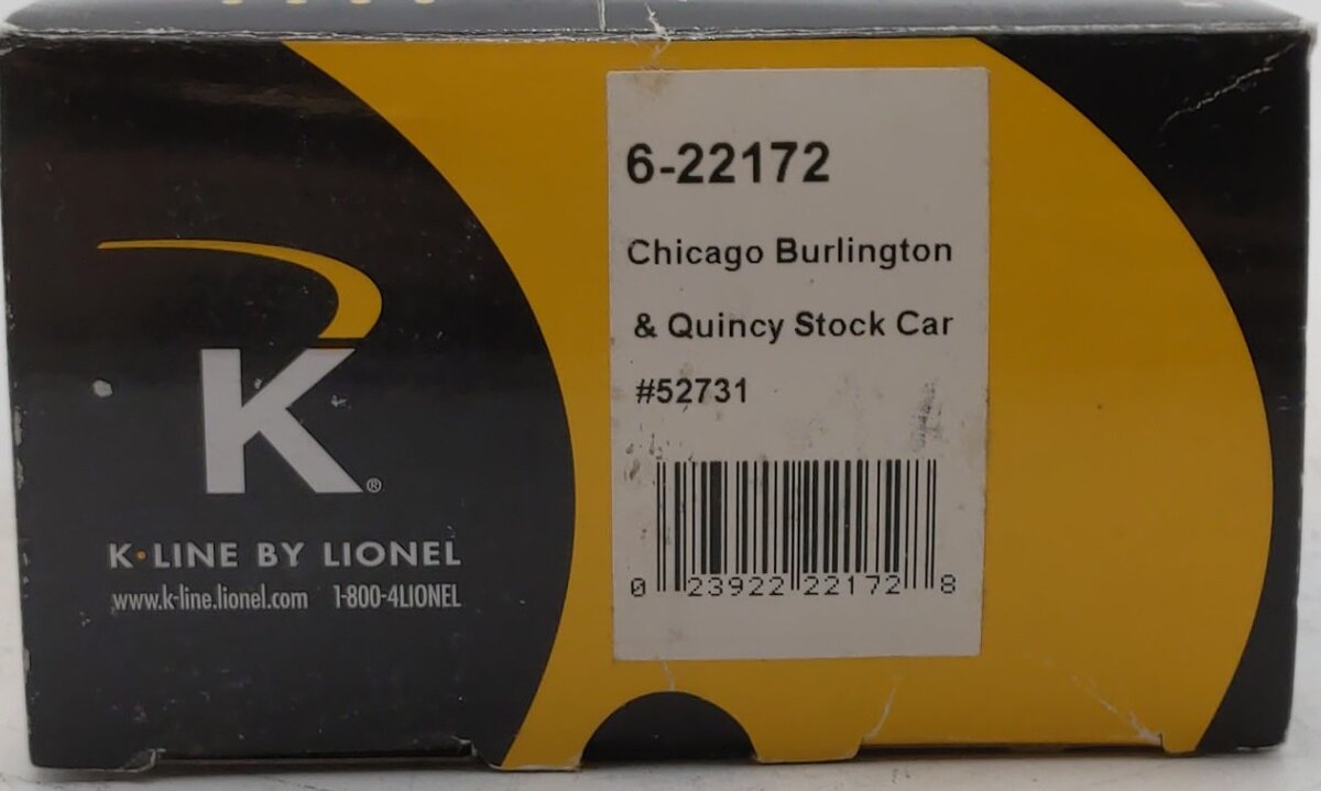 K-Line 6-22172 CB&Q Stock Car LN/Box