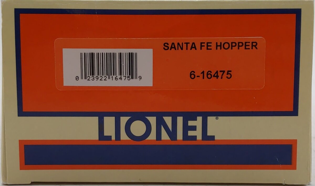 Lionel 6-16475 O Gauge Santa Fe Hopper Car with Coal #16475 LN/Box