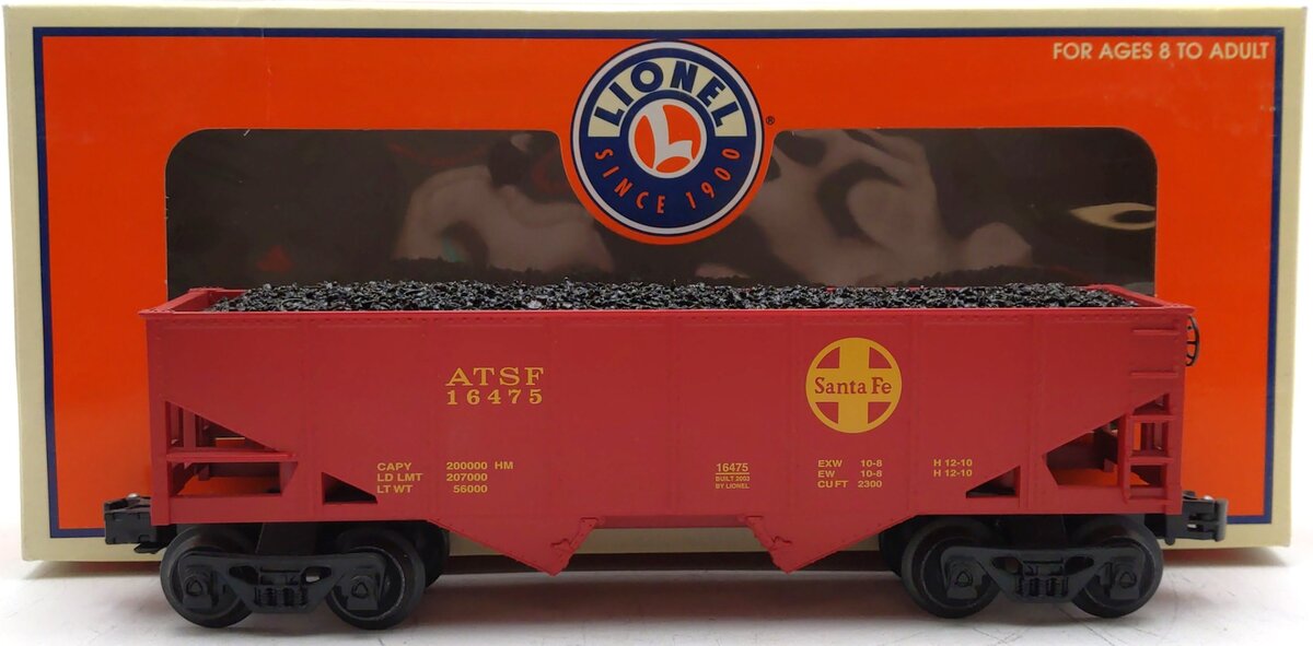 Lionel 6-16475 O Gauge Santa Fe Hopper Car with Coal #16475 LN/Box