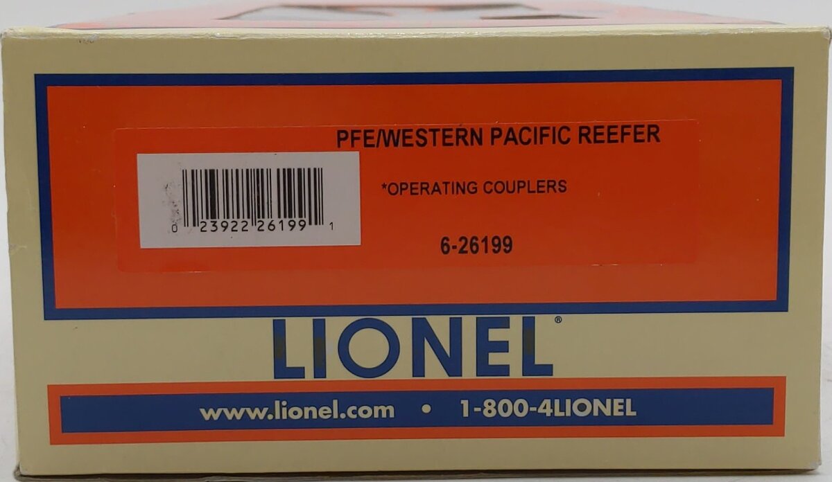 Lionel 6-26199 O Gauge Western Pacific Refrigerator Car #55327 LN/Box