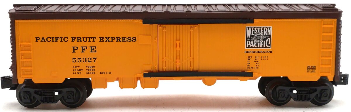 Lionel 6-26199 O Gauge Western Pacific Refrigerator Car #55327 LN/Box