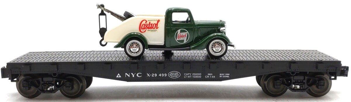 Lionel 6-17538 O Gauge New York Central Flatcar w/Castrol Ford Tow Truck LN/Box