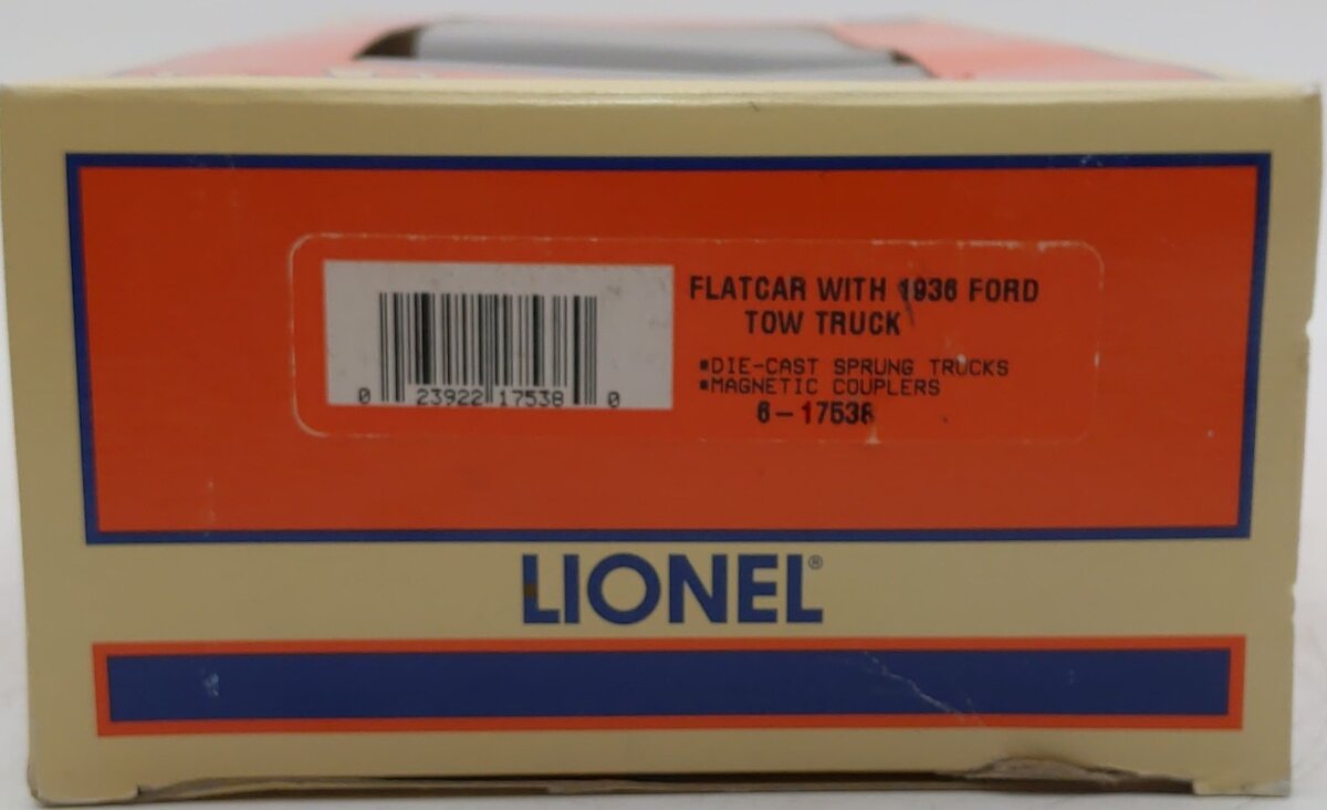 Lionel 6-17538 O Gauge New York Central Flatcar w/Castrol Ford Tow Truck LN/Box