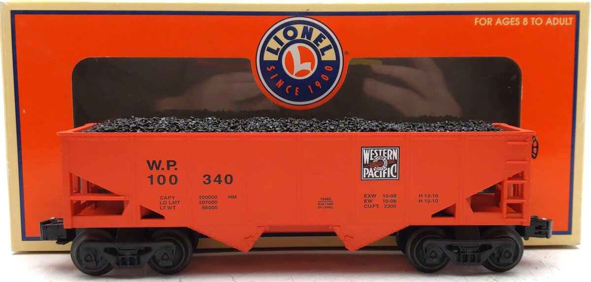 Lionel 6-16465 O Gauge Western Pacific Hopper #100340 LN/Box