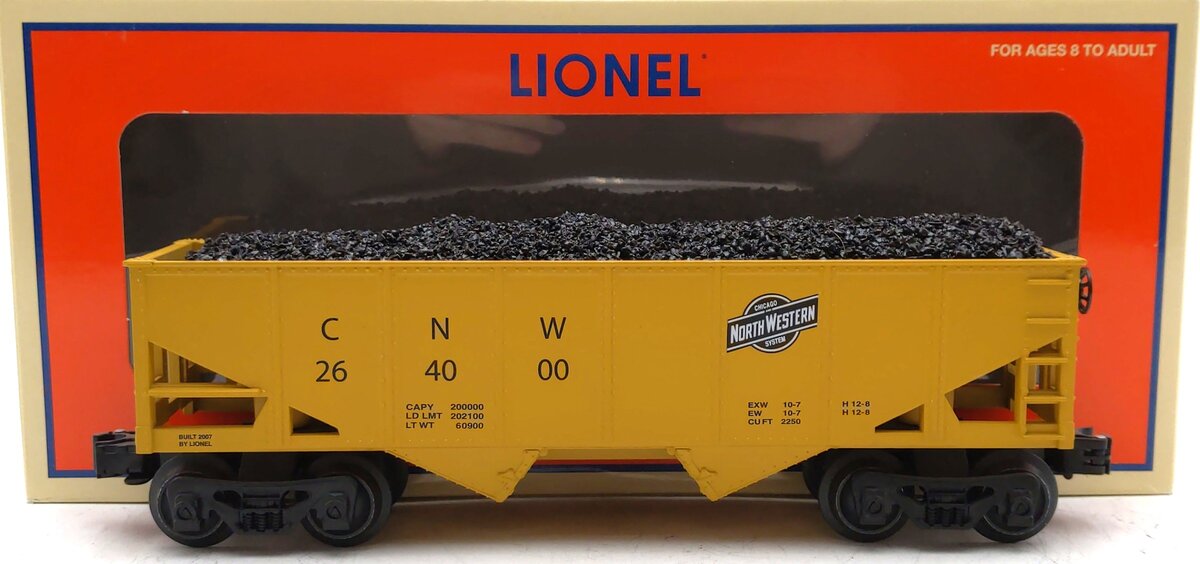 Lionel 6-26400 O Gauge Chicago and North Western 2-Bay Hopper