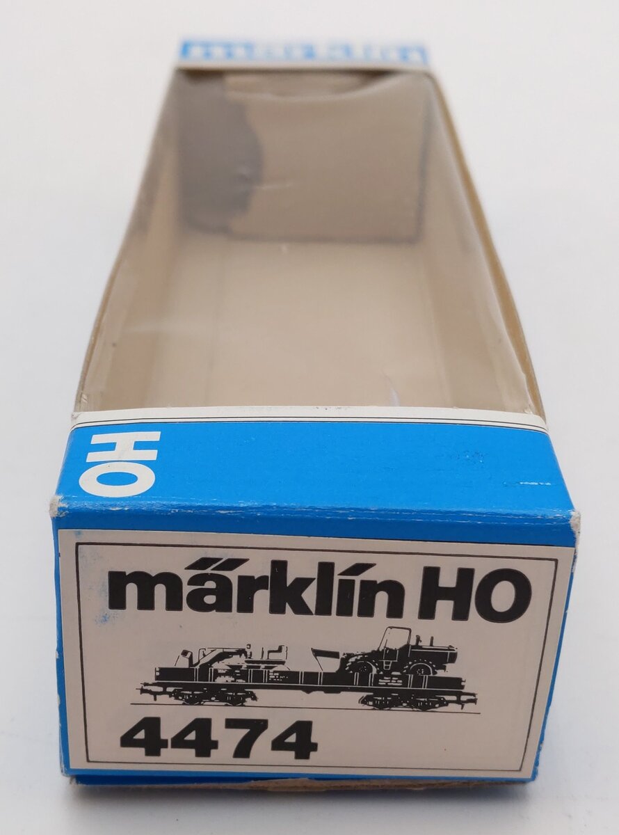 Marklin 4474 HO Scale Flatcar w/ 2 Tractors EX/Box