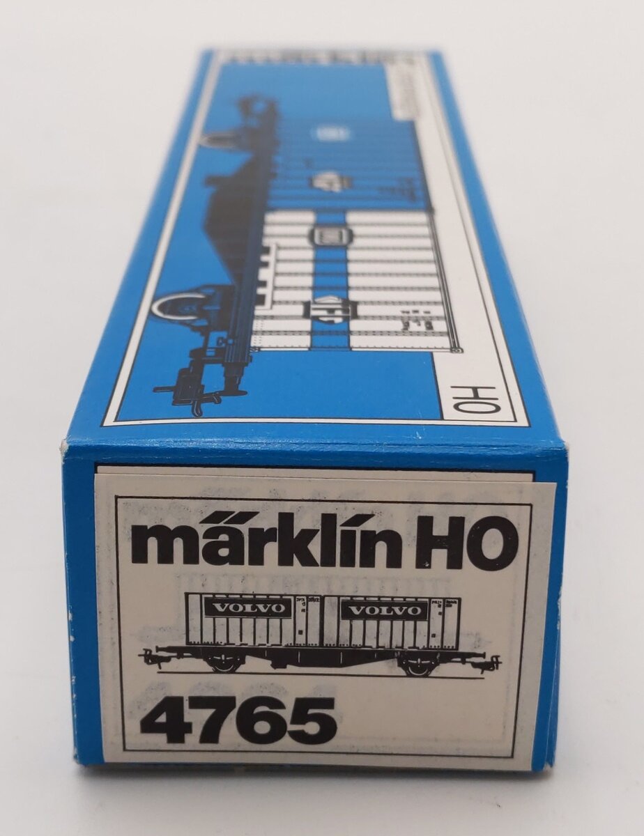 Marklin 4765 HO Scale Flatcar w/ Volvo Containers EX/Box