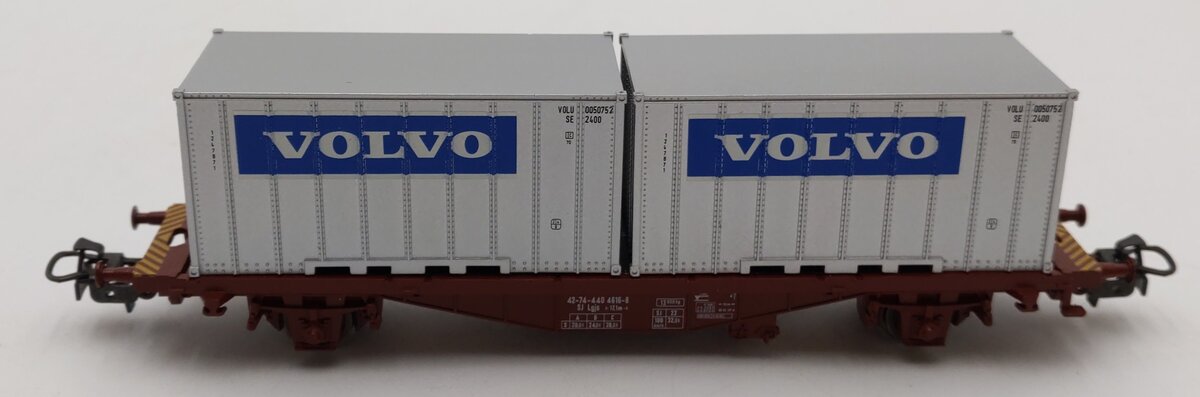 Marklin 4765 HO Scale Flatcar w/ Volvo Containers EX/Box