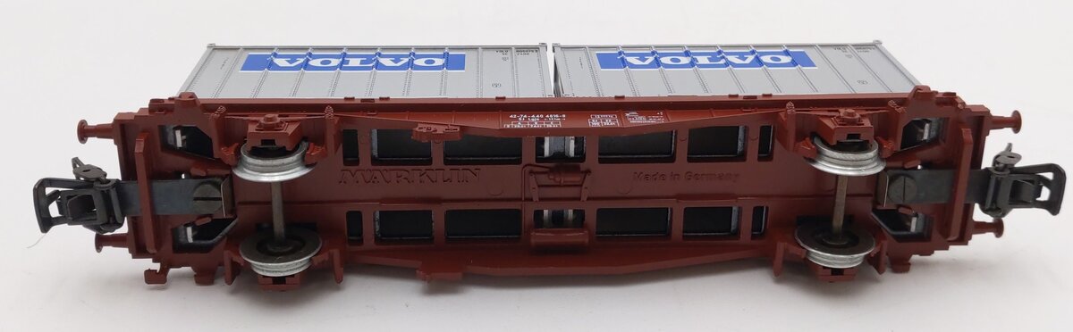 Marklin 4765 HO Scale Flatcar w/ Volvo Containers EX/Box
