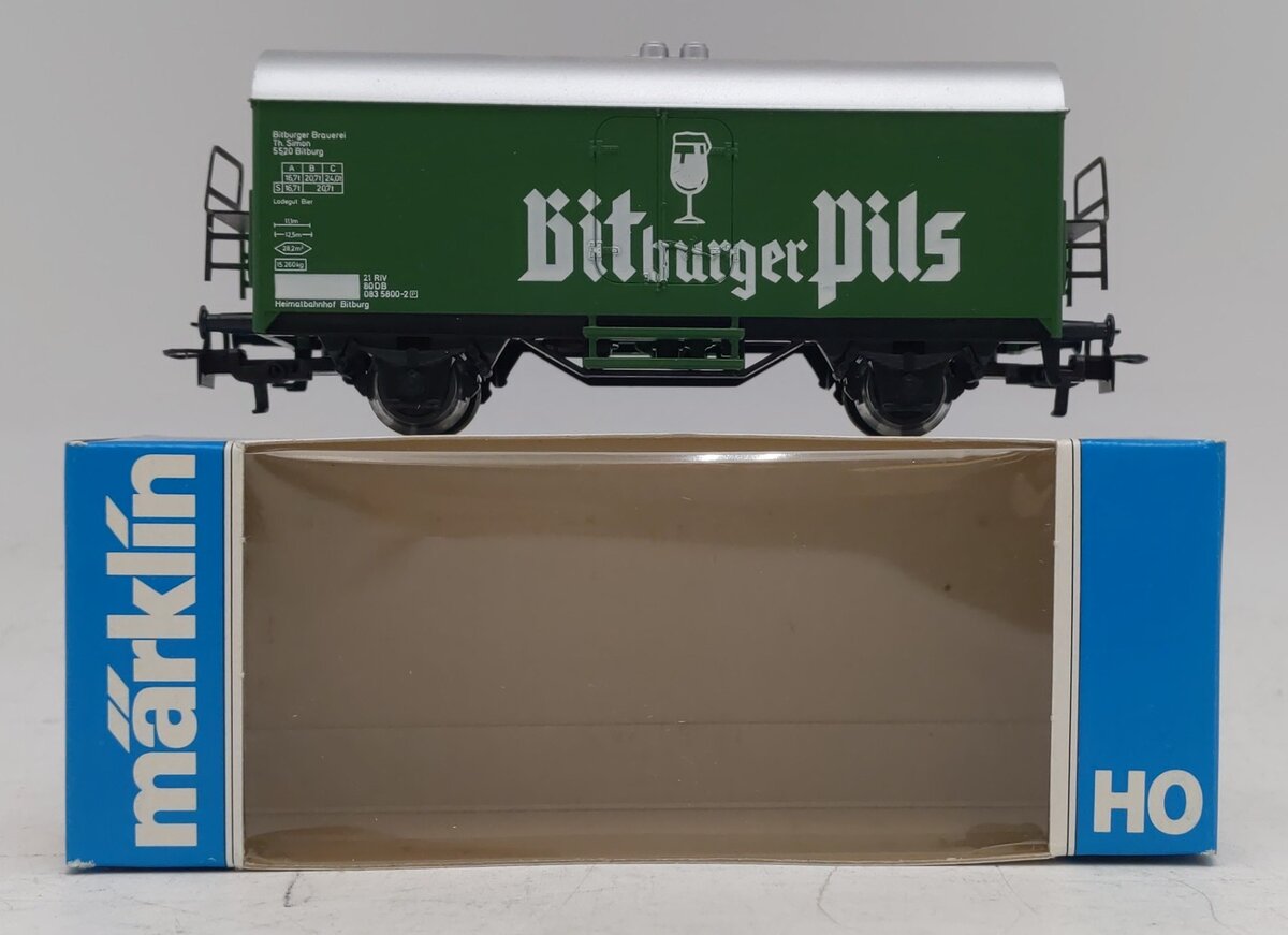 Marklin 4421 HO Scale Bitburger Pilsener Beer Car LN/Box