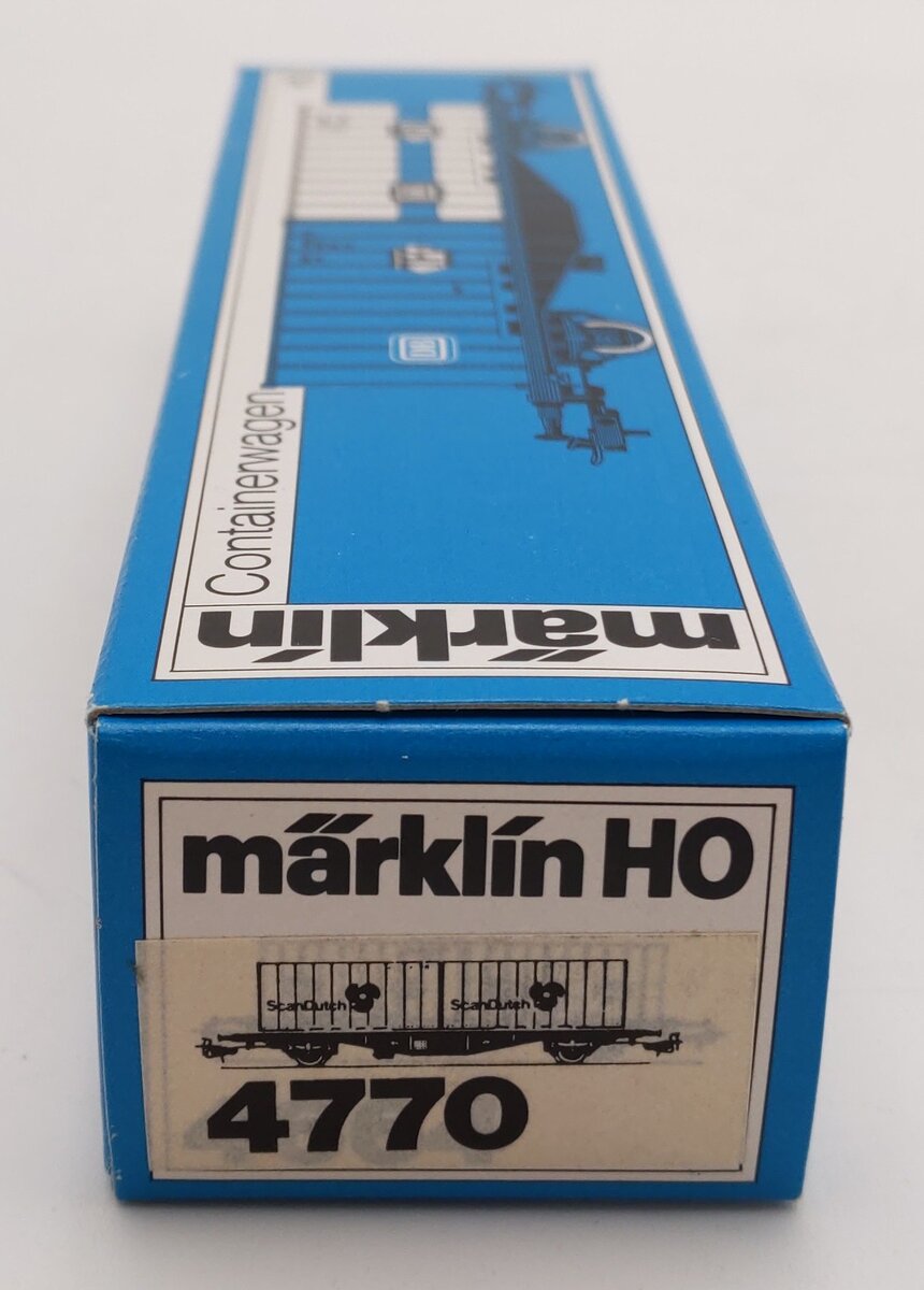 Marklin 4770 HO Scale Flat Car w/ Scan Dutch Containers LN/Box