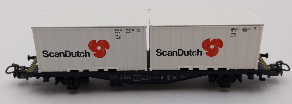 Marklin 4770 HO Scale Flat Car w/ Scan Dutch Containers LN/Box