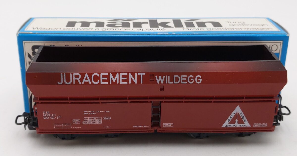 Marklin 4691 HO Scale Juracement Wildegg High-Capacity Hopper Car LN/Box
