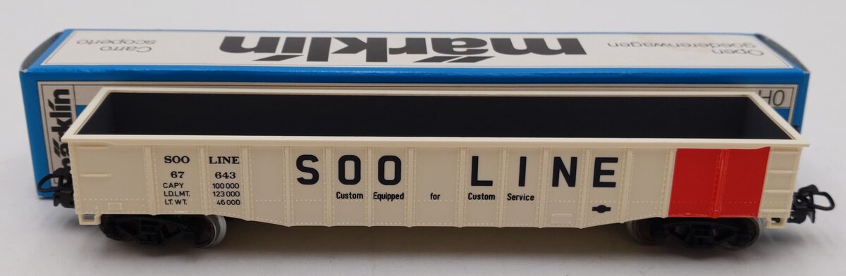 Marklin 4774 HO Scale Soo Line Gondola #67643 EX/Box