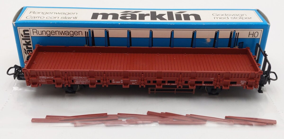 Marklin 4694 HO Scale DB Flatcar w/Brakeman's Platform EX/Box