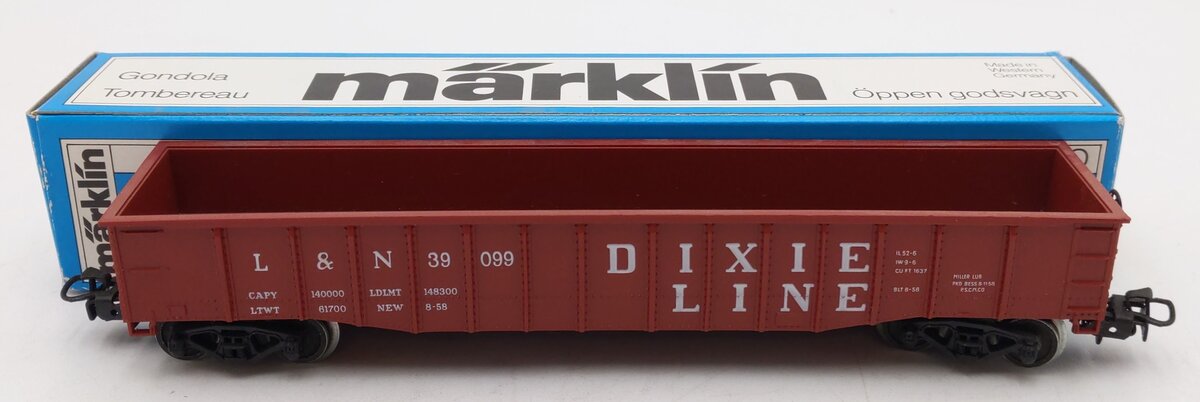 Marklin 4575 HO Scale L&N "Dixie Line" Gondola Car #39099 LN/Box