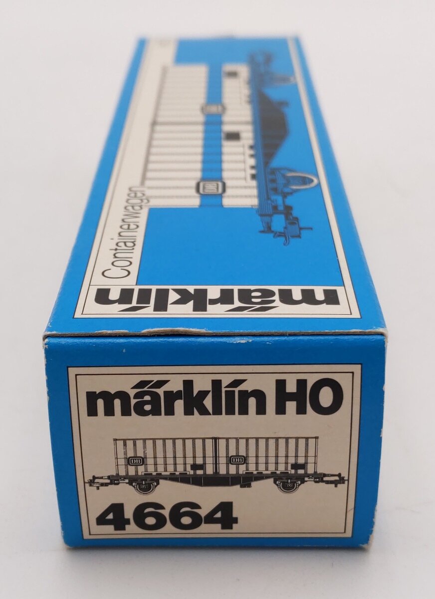 Marklin 4664 HO Scale Flatcar w/ 2 DB Containers EX/Box