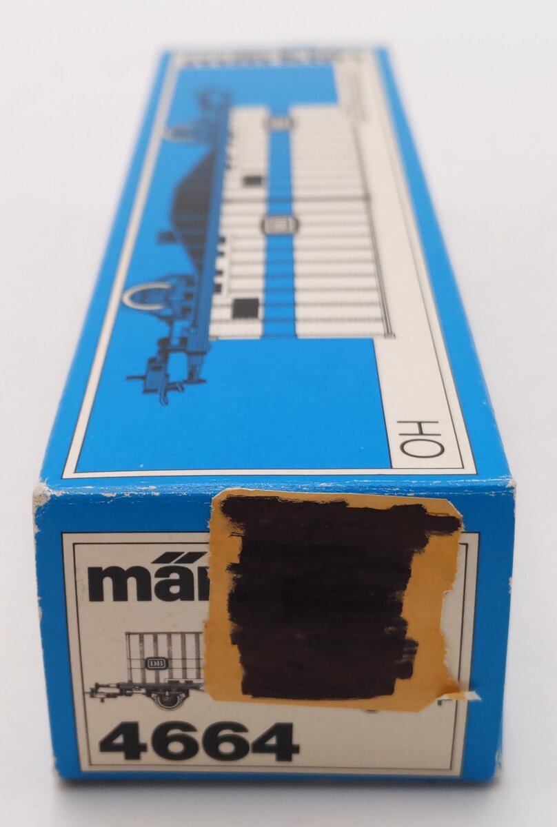 Marklin 4664 HO Scale Flatcar w/ 2 DB Containers EX/Box
