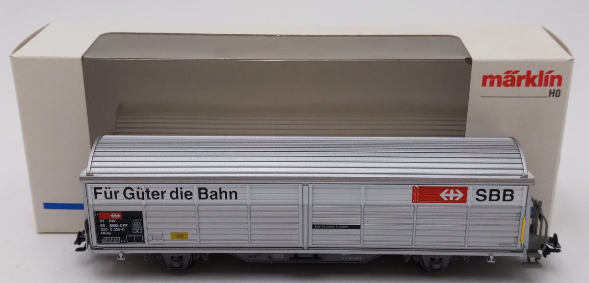 Marklin 4834 HO Scale SBB Sliding Wall Boxcar LN/Box