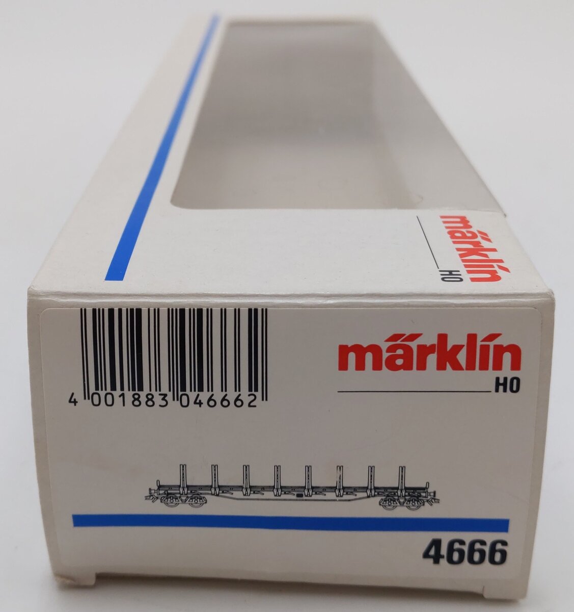 Marklin 4666 HO Deutsche Bahn Stake Car w/Rail Load LN/Box