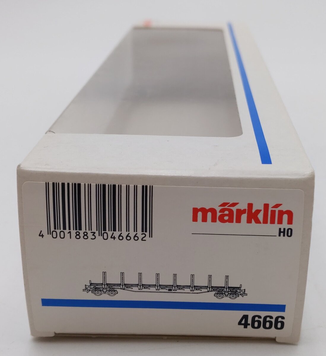 Marklin 4666 HO Deutsche Bahn Stake Car w/Rail Load LN/Box