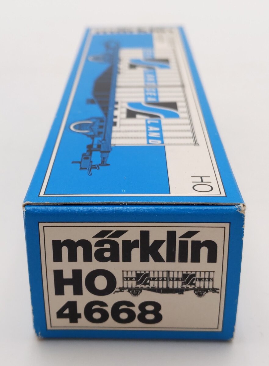 Marklin 4668 HO Scale DB Flatcar w/2 Sea Land Containers LN/Box