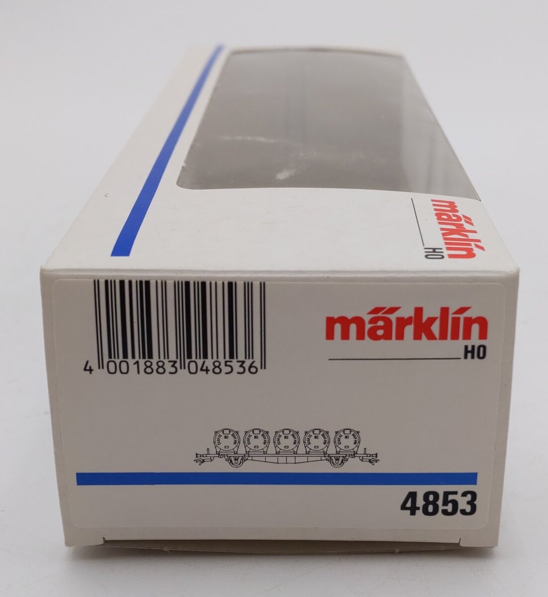 Marklin 4853 HO Scale Deutsche Bahn Flatcar w/5 Haus to Haus Containers LN/Box